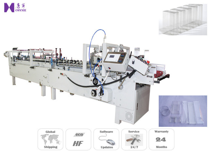 Full Auto Continue PVC Box Folding Gluing Machine For 140MM 650MM