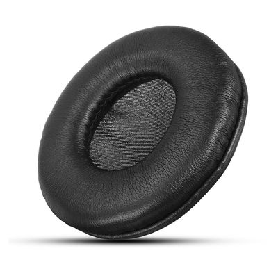 Color negro reutilizable práctico de cuero respirable de los pad de oído del auricular